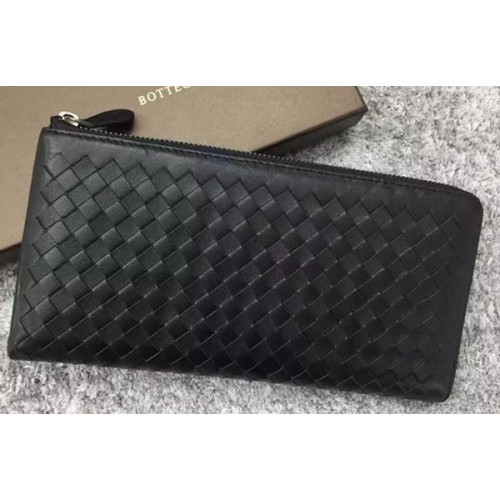 Bottega Veneta Intrecciato Leren Clutch BV144077 Zwart