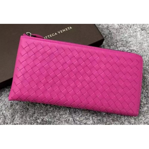 Bottega Veneta Intrecciato Leren Clutch BV144077 Roze