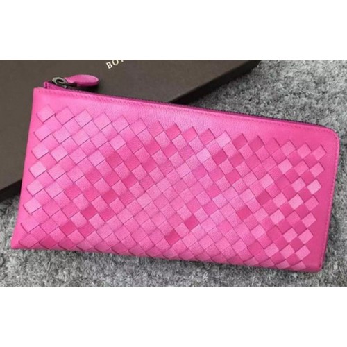 Bottega Veneta Intrecciato lederen clutch BV144077 Rosy