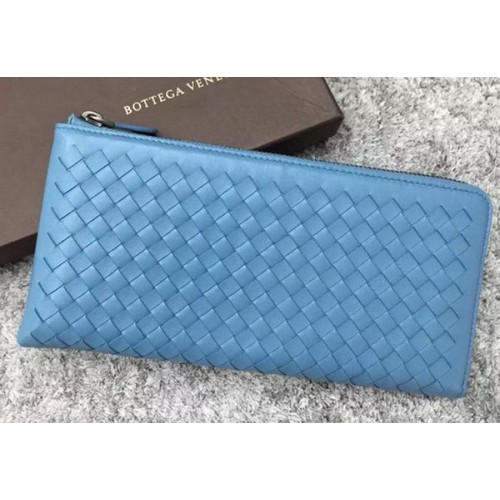 Bottega Veneta Intrecciato lederen clutch BV144077 hemelsblauw