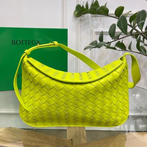 Bottega Veneta Intreccio leren schoudertas 690226 Glinsterend groen