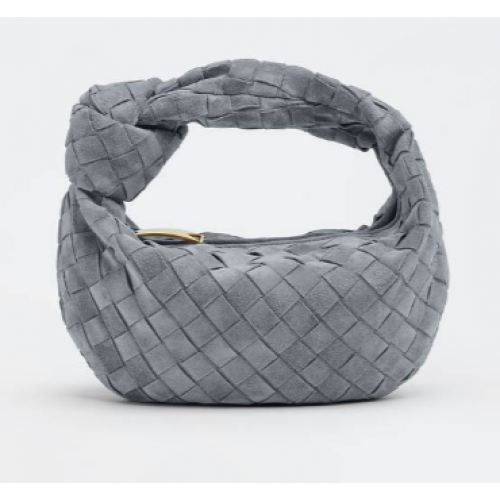 Bottega Veneta Mini intrecciato suède tas met handvat aan de bovenkant 651876V1 THUNDER