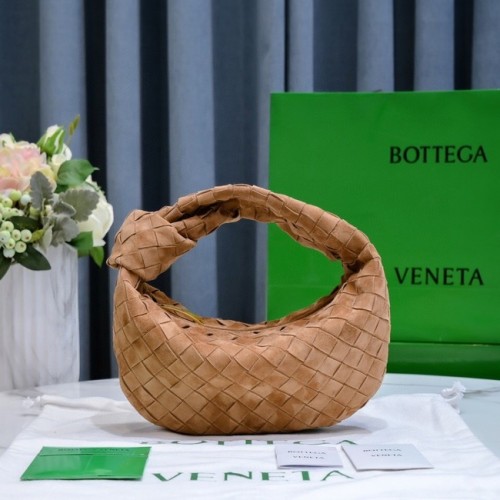 Bottega Veneta Mini intrecciato suède tas met handvat aan de bovenkant 651876V1 bruin
