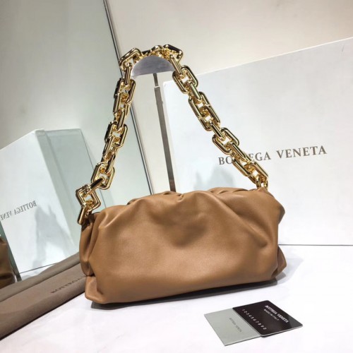 Bottega Veneta Nappa lamsleer zachte schoudertas 620230 bruin