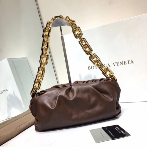 Bottega Veneta Nappa lamsleer zachte schoudertas 620230 donkerpaars