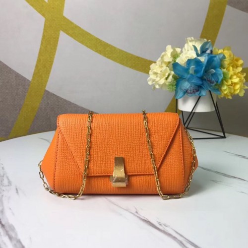 Bottega Veneta Original Leren Mini Chain Bag BV6700 Oranje