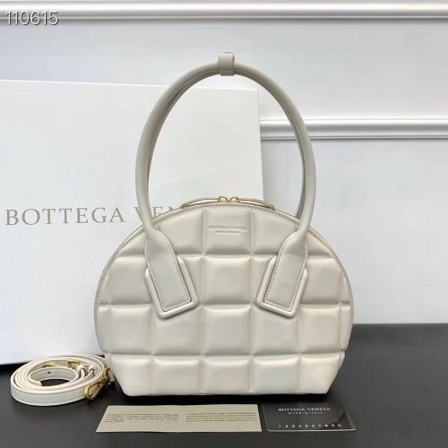Bottega Veneta Original Geweven Leren Vierkante Shell Tas BV67130 Wit