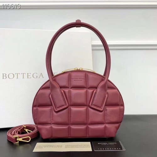 Bottega Veneta Original Geweven Leren Vierkante Shell Tas BV67130 Wijn