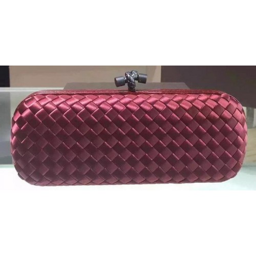 Bottega Veneta STRETCH knoop schapenvacht lederen clutch BV8651 bordeaux