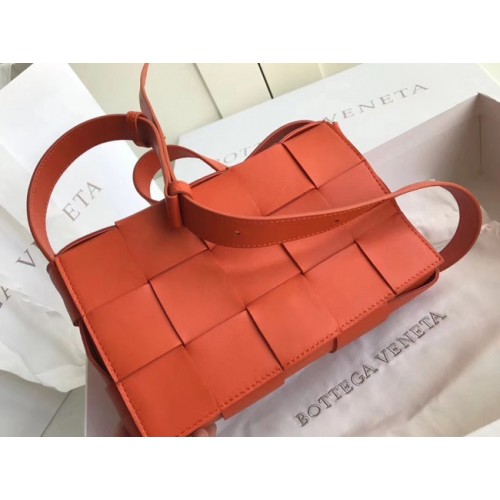 Bottega Veneta Schapenvacht Weven Origineel Leer 578004 oranje