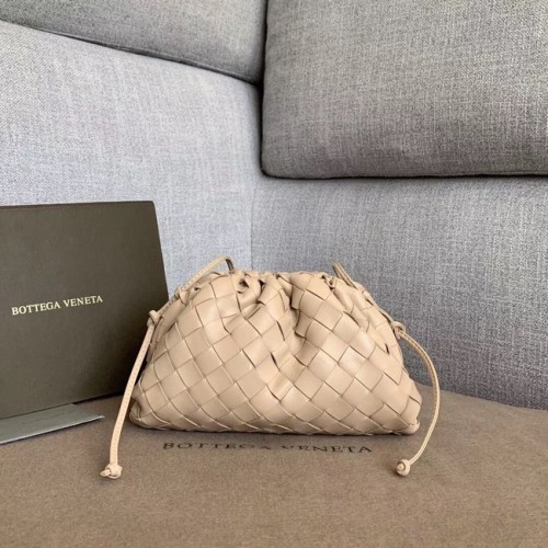Bottega Veneta Schapenvacht Weven Origineel Leer BV3693 Gebroken Wit