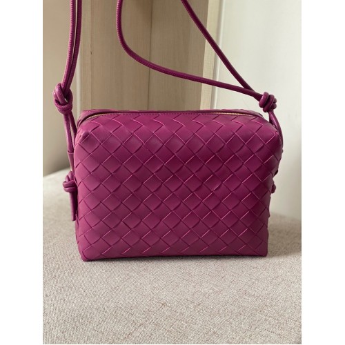 Bottega Veneta Kleine intrecciato leren schoudertas 680255 CINNABAR