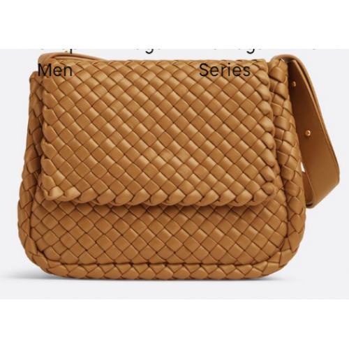 Bottega Veneta Kleine gewatteerde schoudertas van intreccio leer 709418 Caramel