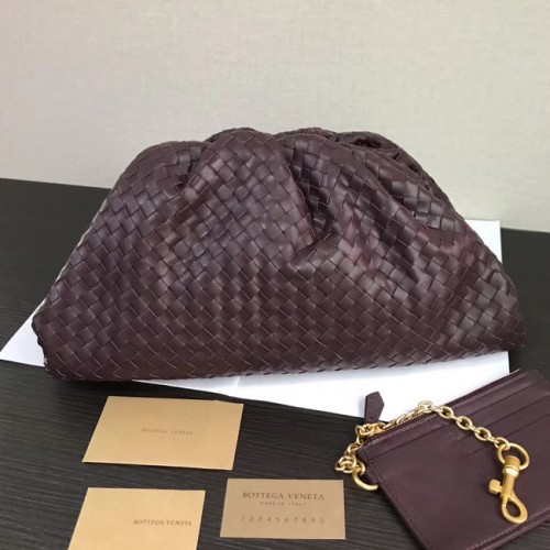 Bottega Veneta Weave Clutch tas 585853 donkerpaars