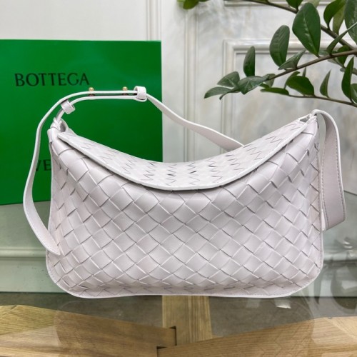 Bottega Veneta Intreccio leren schoudertas 690226 wit