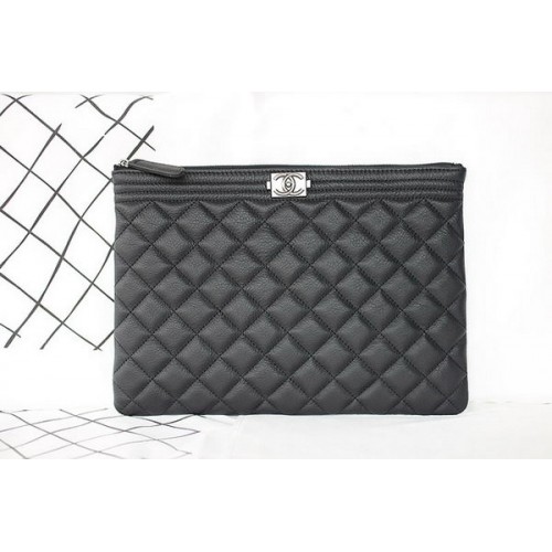 Boy Chanel Chevron zwarte kalfsleren clutch A69253