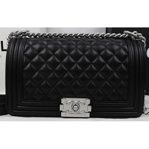 Boy Chanel Flap Bag Origineel Kalfsleer A67025 Zwart
