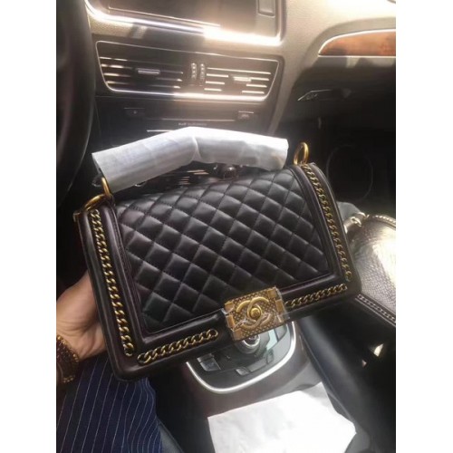 Boy Chanel Flap Bag Origineel Kalfsleer A67086B Zwart