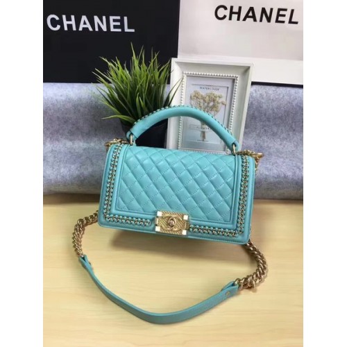 Boy Chanel Flap Bag Origineel Kalfsleer A67086B Groen