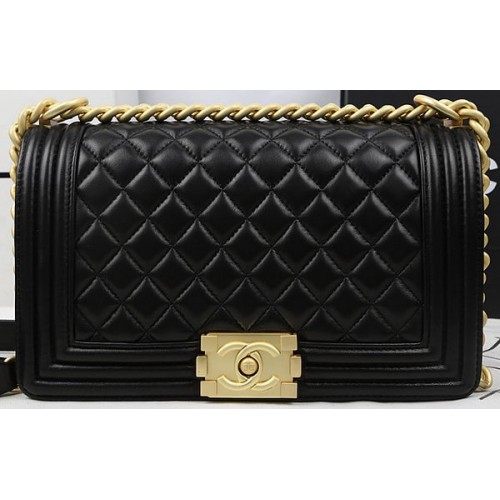 Boy Chanel Flap Bags Origineel Schapenleer A67025 Zwart