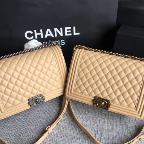 Boy Chanel Flap Bags Origineel Schapenleer A67088 Abrikoos