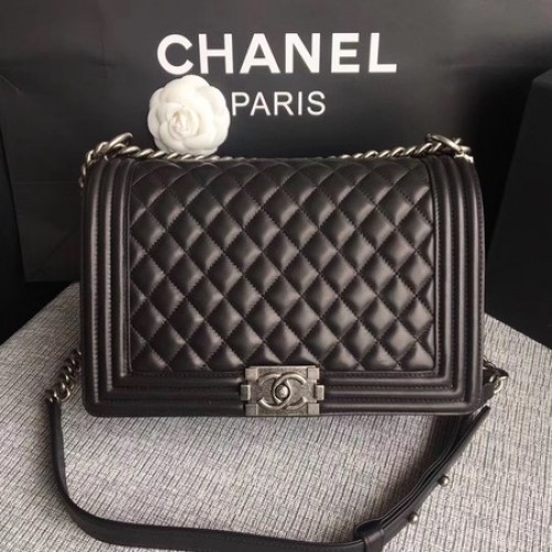 Boy Chanel Flap Bags Origineel Schapenleer A67088 Zwart