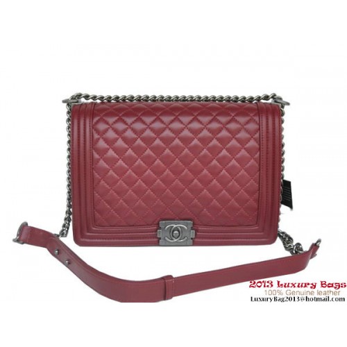 Boy Chanel Flap Schoudertas A67087 Schapenvacht Bordeaux