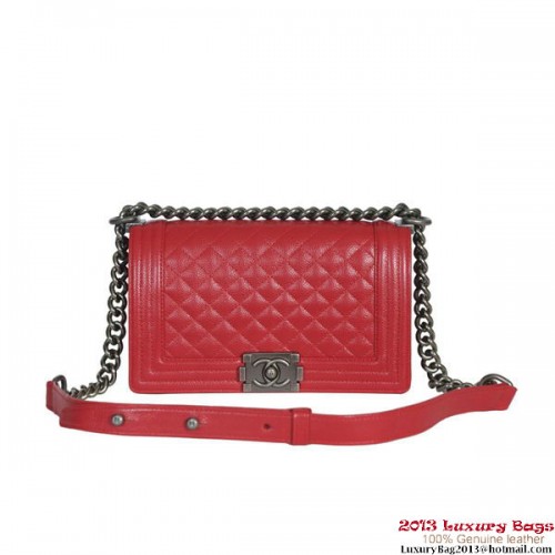 Boy Chanel Flap Schoudertas Klassieke Cannage Patronen A30172 Rood