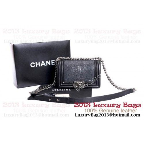 Boy Chanel Flap Schoudertas Original Pearl Leer A37006 Zwart & Wit
