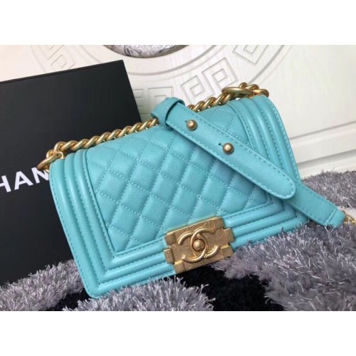 Boy Chanel Flap Schoudertas Schapenleer A67085 Blauw