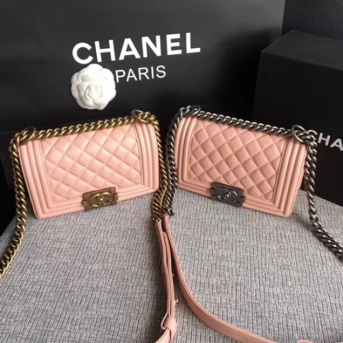Boy Chanel Flap Schoudertas Schapenleer A67085 Roze
