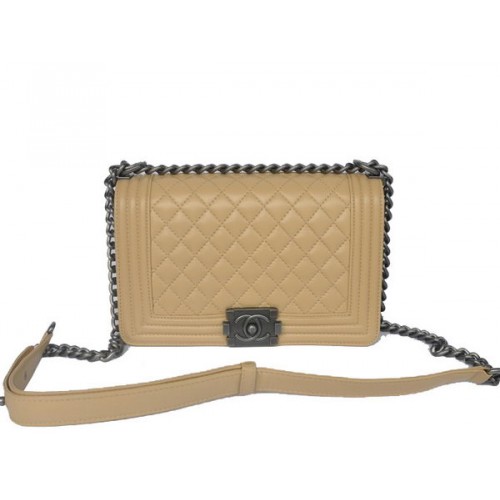 Boy Chanel Flap Schoudertas Schapenleer A67086 Abrikoos