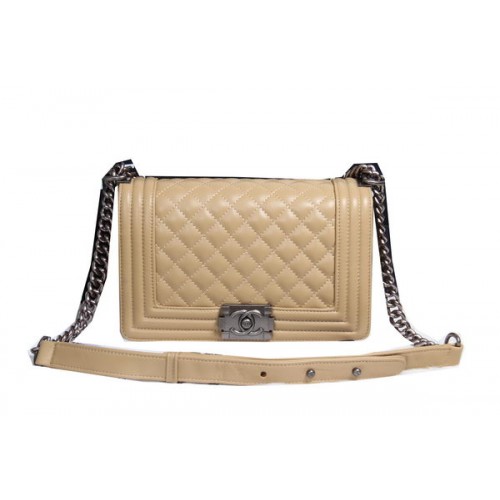 Boy Chanel Flap Schoudertas Schapenleer Leer CHA2068 Abrikoos