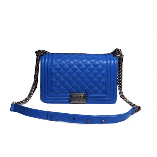 Boy Chanel Flap Schoudertas Schapenleer CHA2068 Blauw