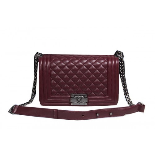 Boy Chanel Flap Schoudertas Schapenleer CHA2068 Wijnrood