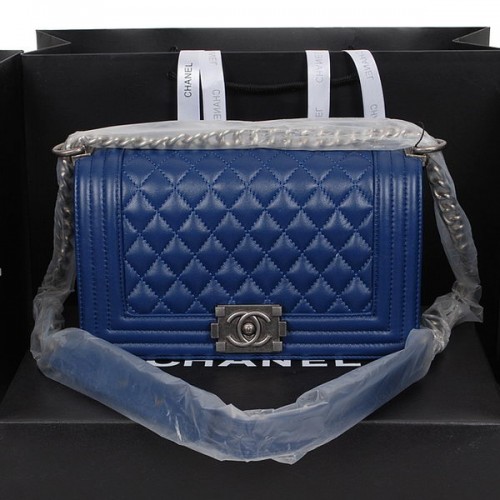 Boy Chanel Flap Schoudertas in Schapenleer A58500 RoyalBlue