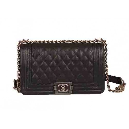 Boy Chanel Flap Schoudertassen Zwart Cannage Patroon Leer A67086 Zilver