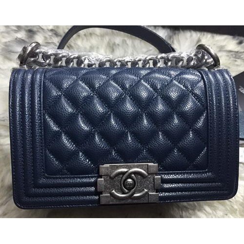 Boy Chanel Flap Schoudertassen Cannage Patroon A67085 Royal