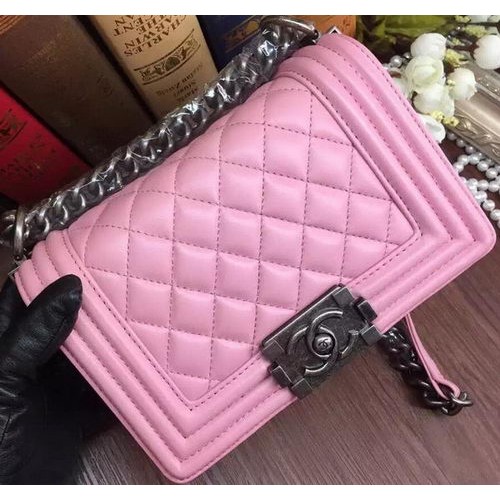 Boy Chanel Flap Schoudertassen Schapenleer A67085 Roze
