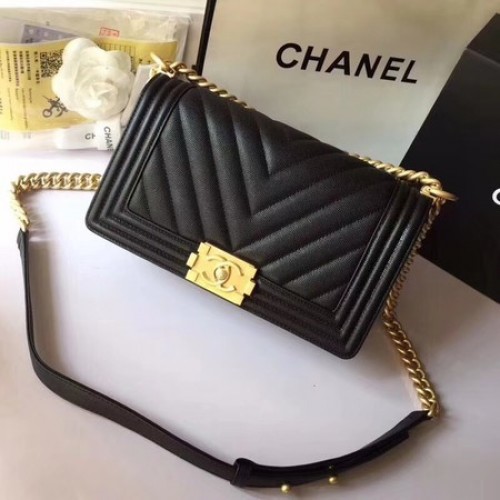 Boy Chanel Original Cannage Patterns tas 67086 zwart