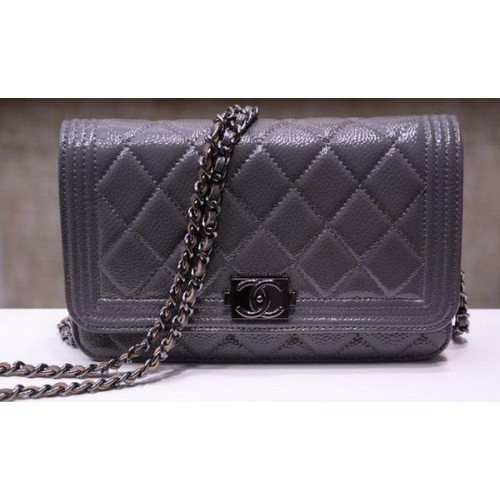 Boy Chanel mini Flap Bags Helder Cannage Patroon A33815 Grijs