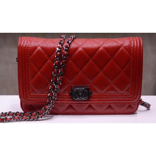 Boy Chanel mini Flap Bags Helder Cannage Patroon A33815 Rood