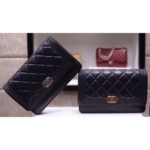 Boy Chanel mini Flap Bags Schapenleer A33815 Zwart