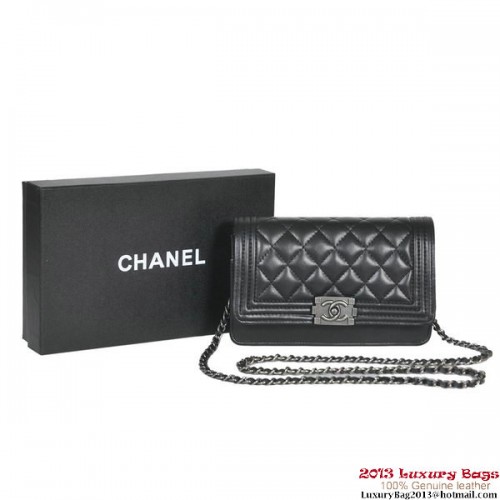 Boy Chanel mini Flap Schoudertas Schapenleer Zwart