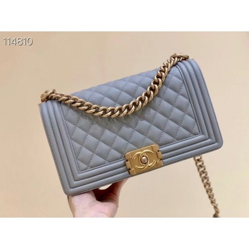 Boy chanel handtas A67086 lichtgrijs