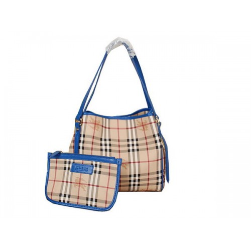 BurBerry B8883 kleine Haymarket geruite draagtas blauw