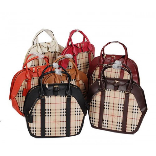 BurBerry Haymarket geruite schoudertas met zadelsteek B6521