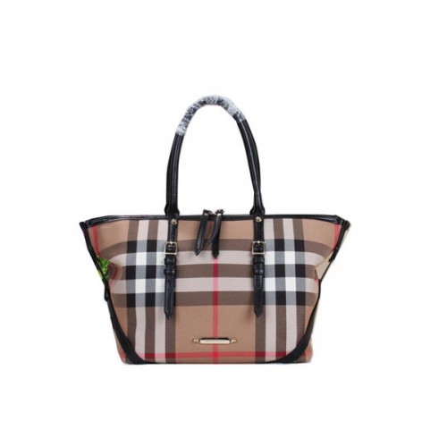 BurBerry House Check Saddlestitch Schoudertas B20551 Zwart
