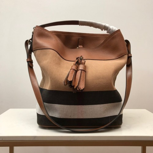 BurBerry Leren Schoudertas 3982 bruin