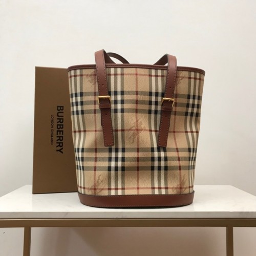 BurBerry Leren Schoudertas 80111 Tarwe